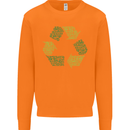 Recycle Bike Fun Cyclist Funny Mens Sweatshirt Jumper Orange