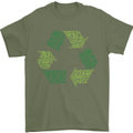 Recycle Bike Fun Cyclist Funny Mens T-Shirt Cotton Gildan Military Green