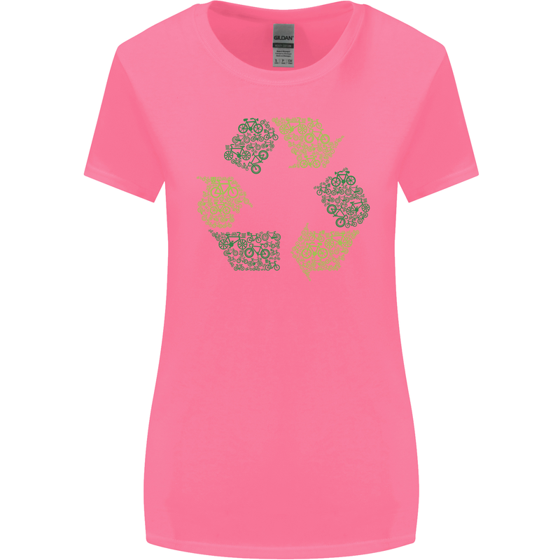Recycle Bike Fun Cyclist Funny Womens Wider Cut T-Shirt Azalea