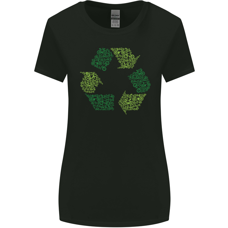 Recycle Bike Fun Cyclist Funny Womens Wider Cut T-Shirt Black
