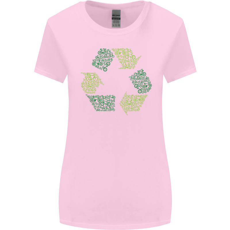 Recycle Bike Fun Cyclist Funny Womens Wider Cut T-Shirt Light Pink
