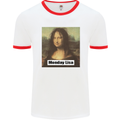 Mona Lisa Parody Monday Lisa Mens White Ringer T-Shirt White/Red