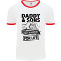 Daddy & Sons Best Friends Father's Day Mens White Ringer T-Shirt White/Red