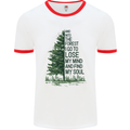 Into the Forest Outdoors Trekking Hiking Mens White Ringer T-Shirt White/Red
