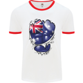 Gym Australian Flag Muscles Australia Mens White Ringer T-Shirt White/Red