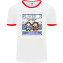 Baby Pregnancy Expecting Dad Mum to Be Mens White Ringer T-Shirt White/Red