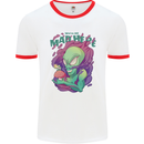 All Mad Here Alien Magic Mushrooms Mens Ringer T-Shirt White/Red