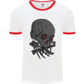 Crying Blood Skull Mens White Ringer T-Shirt White/Red