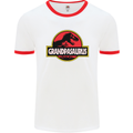 Grandpasaurus Funny Grandpa Grandad Mens White Ringer T-Shirt White/Red