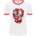 Gym The Polish Flag Ripped Muscles Poland Mens White Ringer T-Shirt White/Red