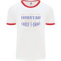 Lousy Father's Day Funny Dad Daddy Papa Mens White Ringer T-Shirt White/Red