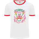Fungi Magic Mushrooms Trippy LSD Mens Ringer T-Shirt White/Red