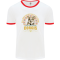 A Corgi Dog Mens Ringer T-Shirt White/Red