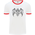 Serpent Dragon Gothic Fantasy Heavy Metal Mens White Ringer T-Shirt White/Red