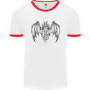 Serpent Dragon Gothic Fantasy Heavy Metal Mens White Ringer T-Shirt White/Red