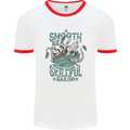 Skilful Sailor Kraken Sailing Octopus Mens White Ringer T-Shirt White/Red