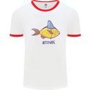 Goldfish Atitude Great White Shark Wannabe Mens White Ringer T-Shirt White/Red