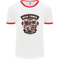 Head Power Motorcycle Motorbike Biker Mens White Ringer T-Shirt White/Red