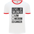 Levels of Wildness Cancer Mens White Ringer T-Shirt White/Red