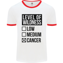 Levels of Wildness Cancer Mens White Ringer T-Shirt White/Red
