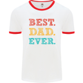 Best Dad Ever Fathers Day Gift Present Mens White Ringer T-Shirt White/Red