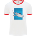 A Whale Shark and Scuba Diver Mens White Ringer T-Shirt White/Red