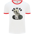 PR or ER Gym Bodybuilding Training Mens Ringer T-Shirt White/Red