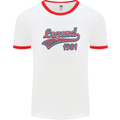 Legend Since 42nd Birthday 1981 Mens Ringer T-Shirt White/Red