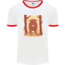 A Highland Cow Mens White Ringer T-Shirt White/Red