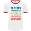 42nd Birthday 42 Year Old Mens Ringer T-Shirt White/Red