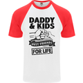Daddy & Kids Best Friends Father's Day Mens S/S Baseball T-Shirt White/Red