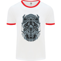 Viking God Odin Valhalla Norse Warrior Mens White Ringer T-Shirt White/Red