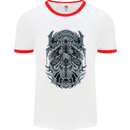 Viking God Odin Valhalla Norse Warrior Mens White Ringer T-Shirt White/Red