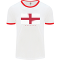 England Flag St Georges Day Rugby Football Mens White Ringer T-Shirt White/Red