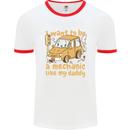 I Want to Be a Mechanic Like My Daddy Mens Ringer T-Shirt White/Red