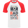 Photography Your Face Funny Photographer Mens S/S Baseball T-Shirt White/Red