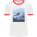 A Deep Sea Scuba Diver Diving Mens Ringer T-Shirt White/Red