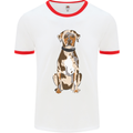 Catahoula Shepherd Dog Mens White Ringer T-Shirt White/Red