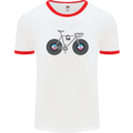 Cycling Music Cyclist Funny Bicycle Bike Mens White Ringer T-Shirt White/Red