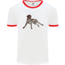 German Shorthaired Pointer Dog Mens Ringer T-Shirt White/Red