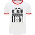 I'm Not Old I'm a Legend Funny Birthday Mens White Ringer T-Shirt White/Red