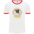 A Pug Dog Mens Ringer T-Shirt White/Red