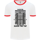 Elevator Mechanic Lift Engineer Mens Ringer T-Shirt White/Red