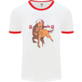 Chinese Zodiac Shengxiao Year of the Ox Mens White Ringer T-Shirt White/Red