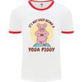 It's Not Easy Being a Yoga Piggy Funny Pig Mens White Ringer T-Shirt White/Red