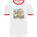 Katana Blacksmith Japanese Samurai Sword Mens Ringer T-Shirt White/Red