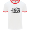 Rhino Ecology Rhinoceroses Mens White Ringer T-Shirt White/Red