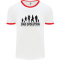 Dad Evolution Fathers Day Mens White Ringer T-Shirt White/Red