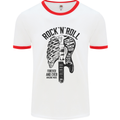 Rock N Roll Forever and Ever Guitar Mens White Ringer T-Shirt White/Red