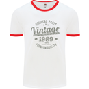 Vintage Year 34th Birthday 1989 Mens Ringer T-Shirt White/Red